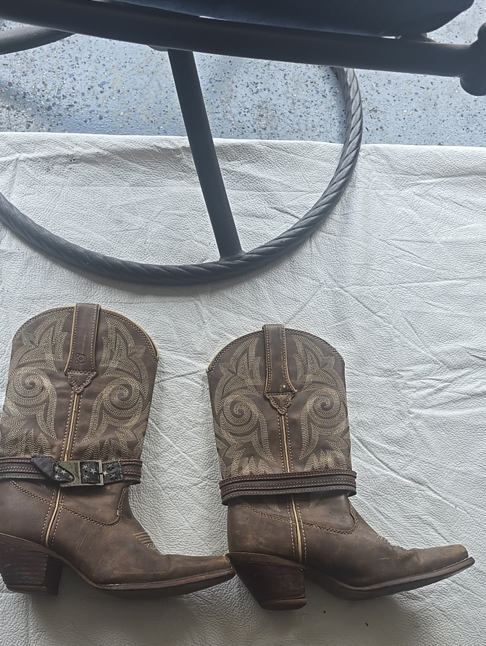 Durango Brown Western Harness Embroidered Boots